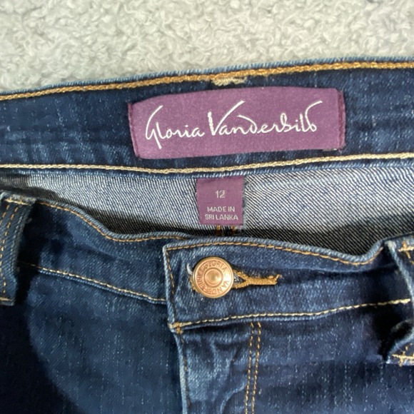 Gloria Vanderbilt Amanda Jeans Size 12 Short Straight Dark Wash Stretch Casual - Picture 4 of 14